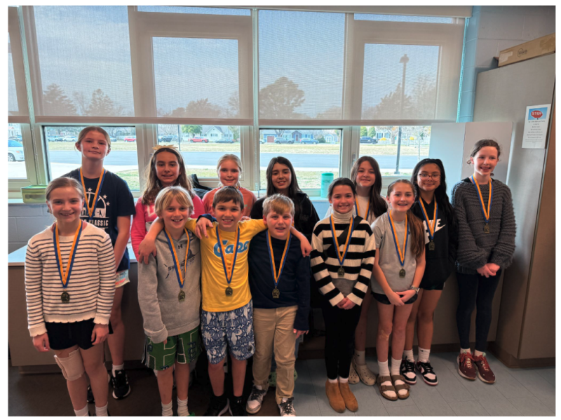 Rehoboth Elementary engineering expo medal winners shown are in back (l-r) Alexa Fruchtman, Defne Atak, Madison North, Rowan Rosero, Avery Lee, Iris Sandoval and Ava Kaskey. In front are Isabella Moldovan, Fletcher Houck, Porter Marvin, William Emmert, Everly Otens and Caroline Feist. Not pictured are Henry Gardner and Alice Baich. SUBMITTED PHOTOS